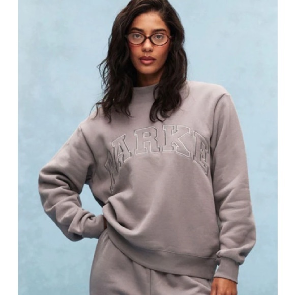 Parke Tops - Parke monotone slate grey mockneck sweatshirt NWOT